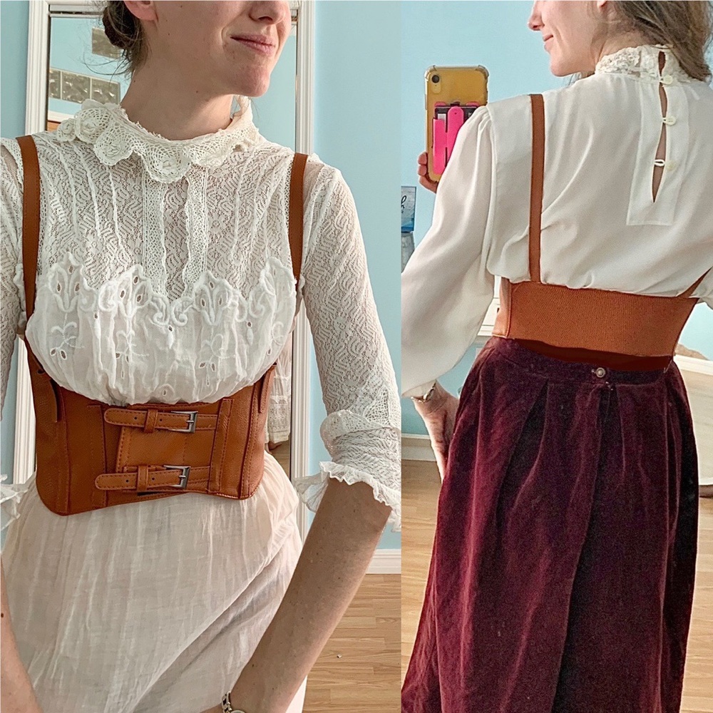 COPY - *Vegan Leather Buckle Vest Suspender Corset Belt